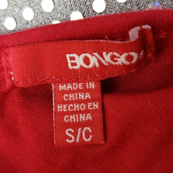 Red+Gold Studded Cutout Back Top Valentine's - Picture 5 of 5